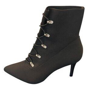 NWOT Sugar Tanikka Black Women's Lace Up Heeled Booties Size 9.5